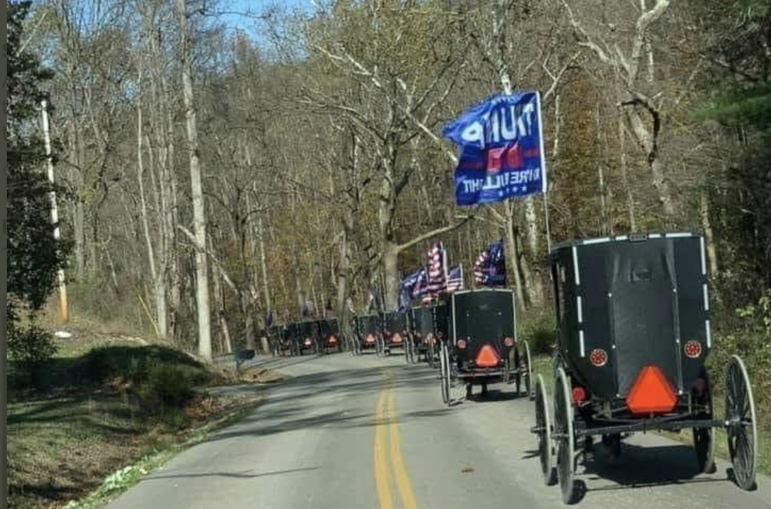 Videos of horse and buggy Amish ‘Trump Train’ go viral on Election Day
